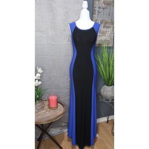 Long blue & black dress